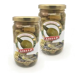 Оливки Зеленые с Корнишонами 350 гр Aiello