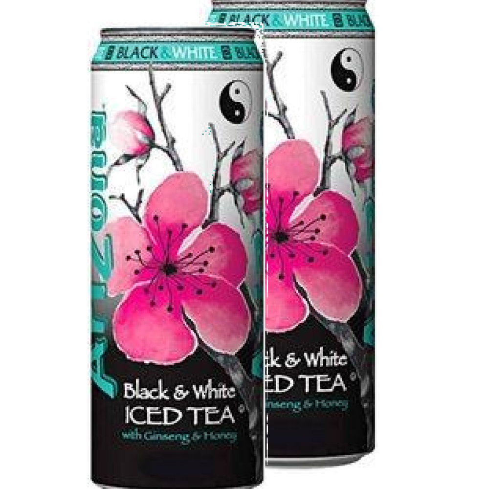 Arizona Напиток б/а негазированный Black and Whate Tea with Genseng and Honey ж/б США 0.680л